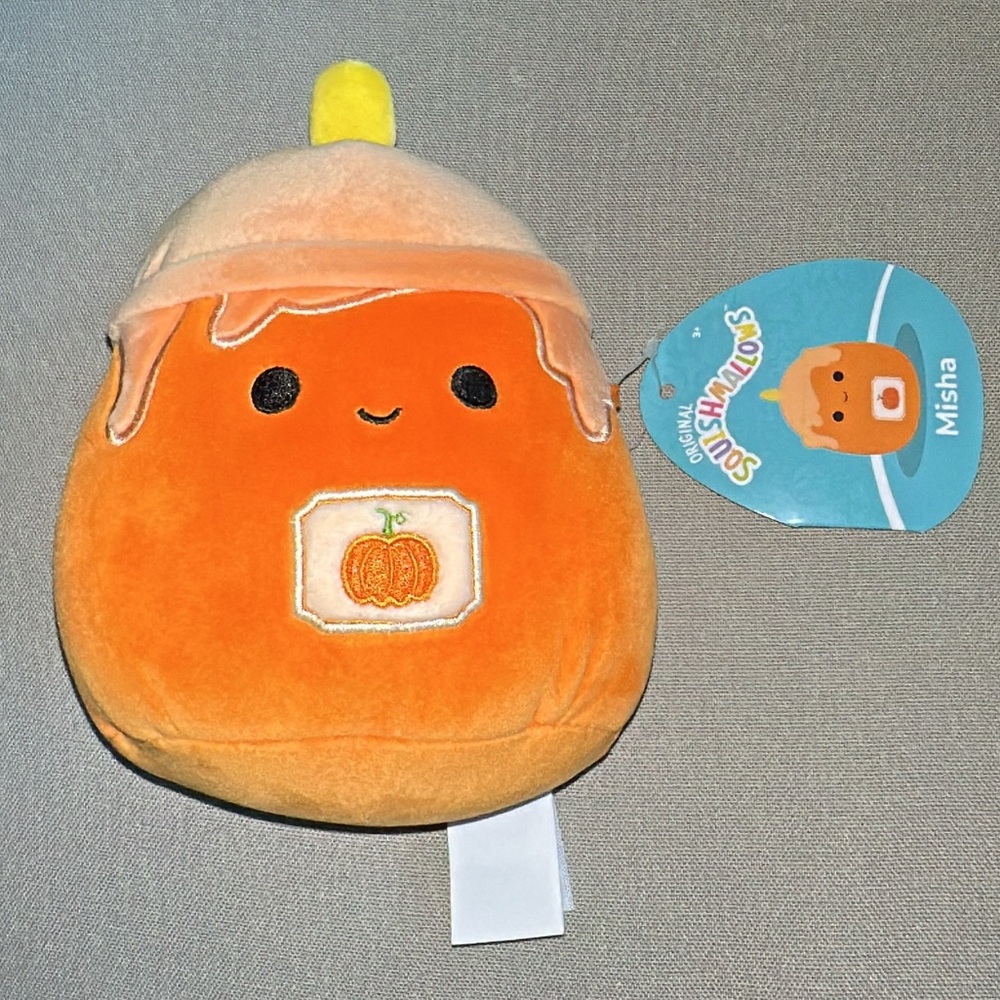 NWT Squishmallows Original Misha the Pumpkin Candle Plush Toy Halloween Fall